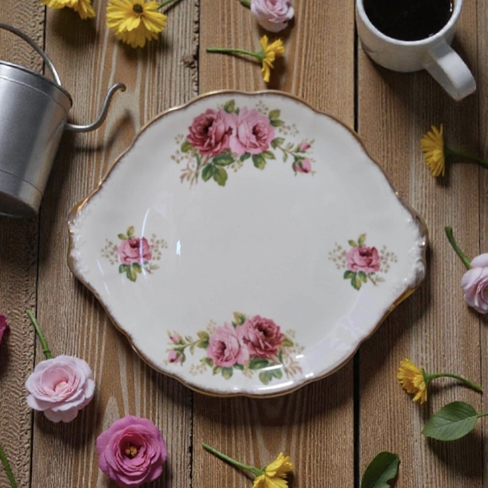 Royal Albert,  1940's American Beauty, Crown China England, Serving Plate
